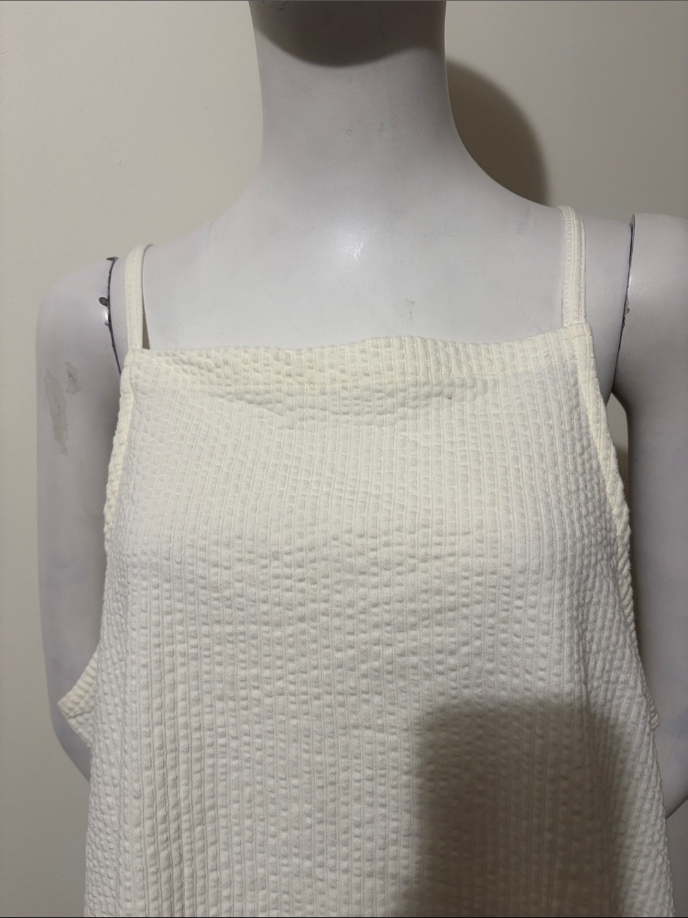 MADEWELL WHITE SLEEVELESS TEXTURAL SEERSUCKER APRON TANK TOP XL - Picture 5 of 10